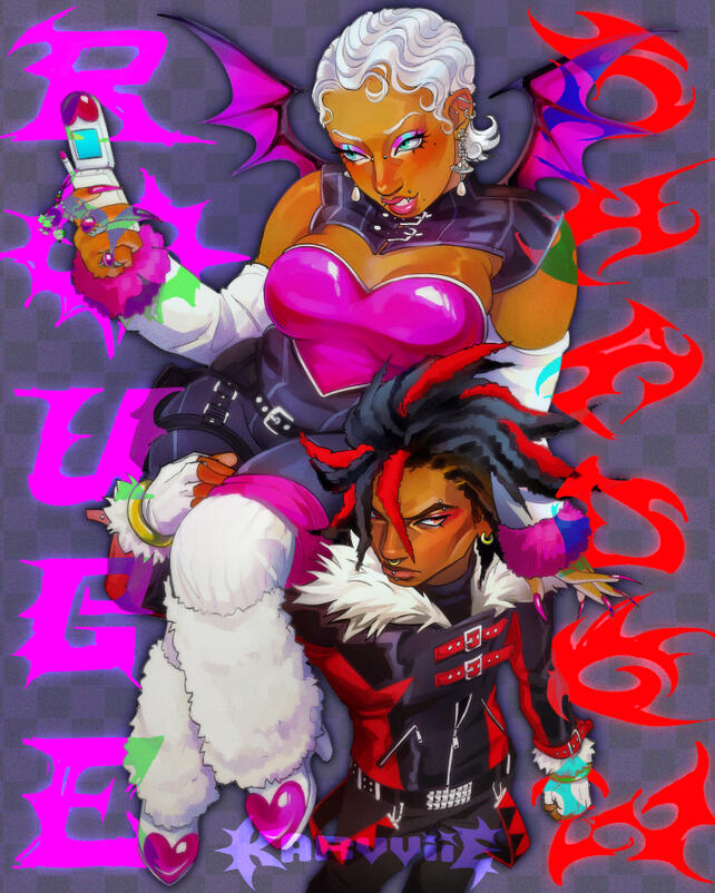 Sonic The Hedgehog - Rouge and Shadow Gijinka