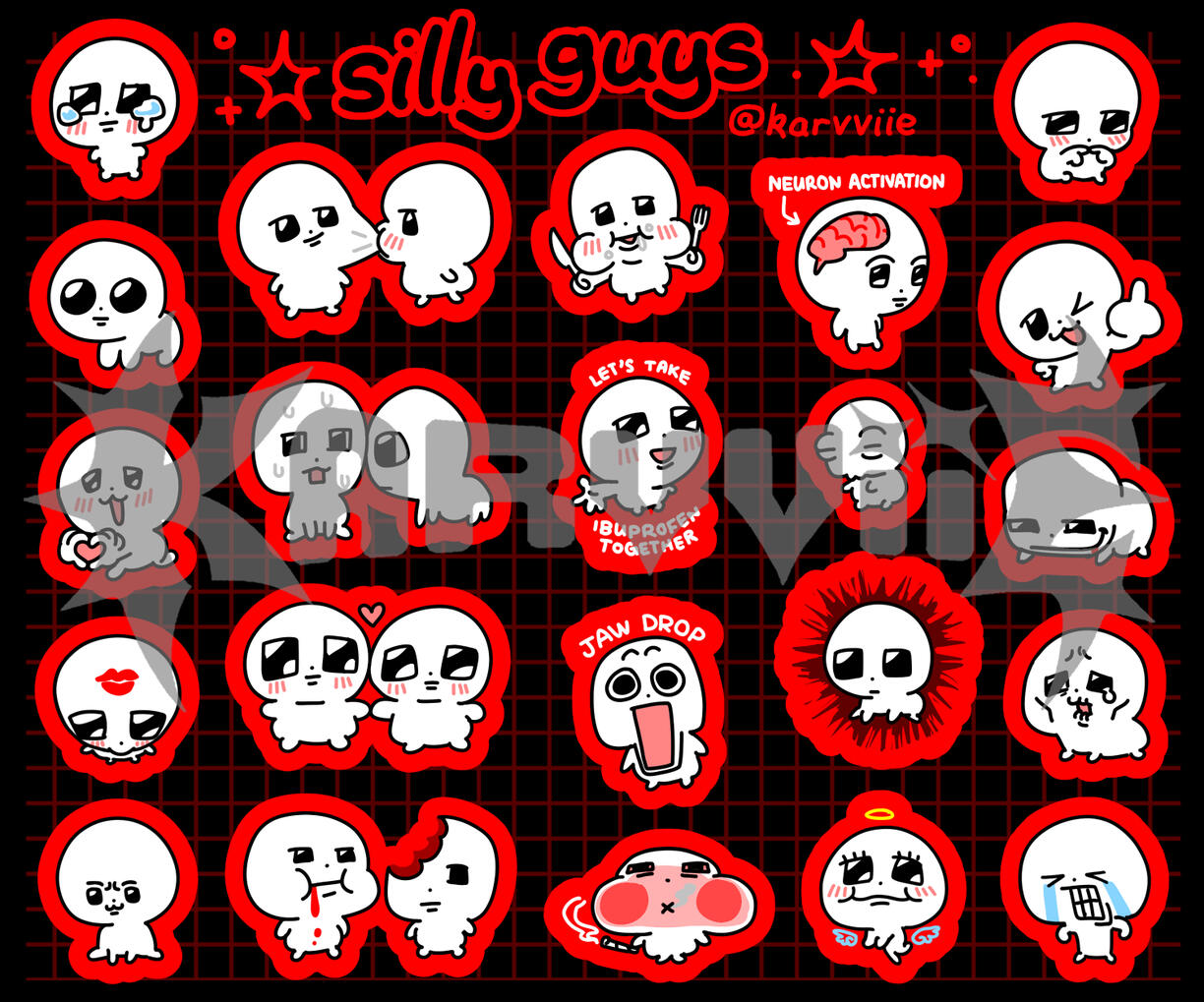 sticker sheet - silly guys